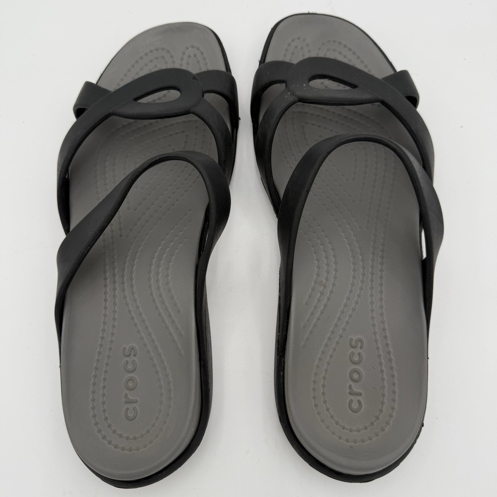 CROCS Women's Gray and Black Sandal Slide